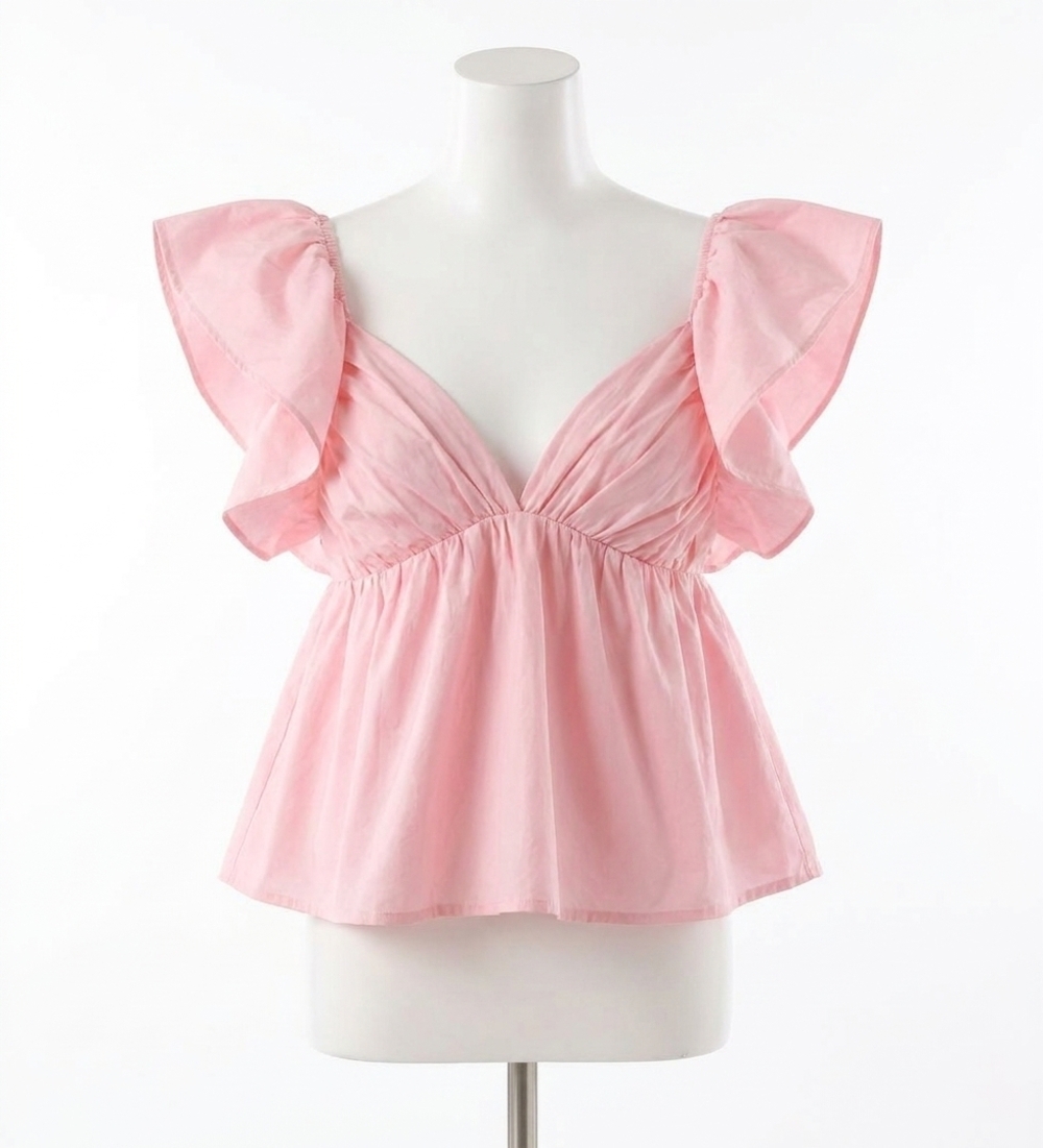 NEW DAY + MOON day dream ruffle top in pink